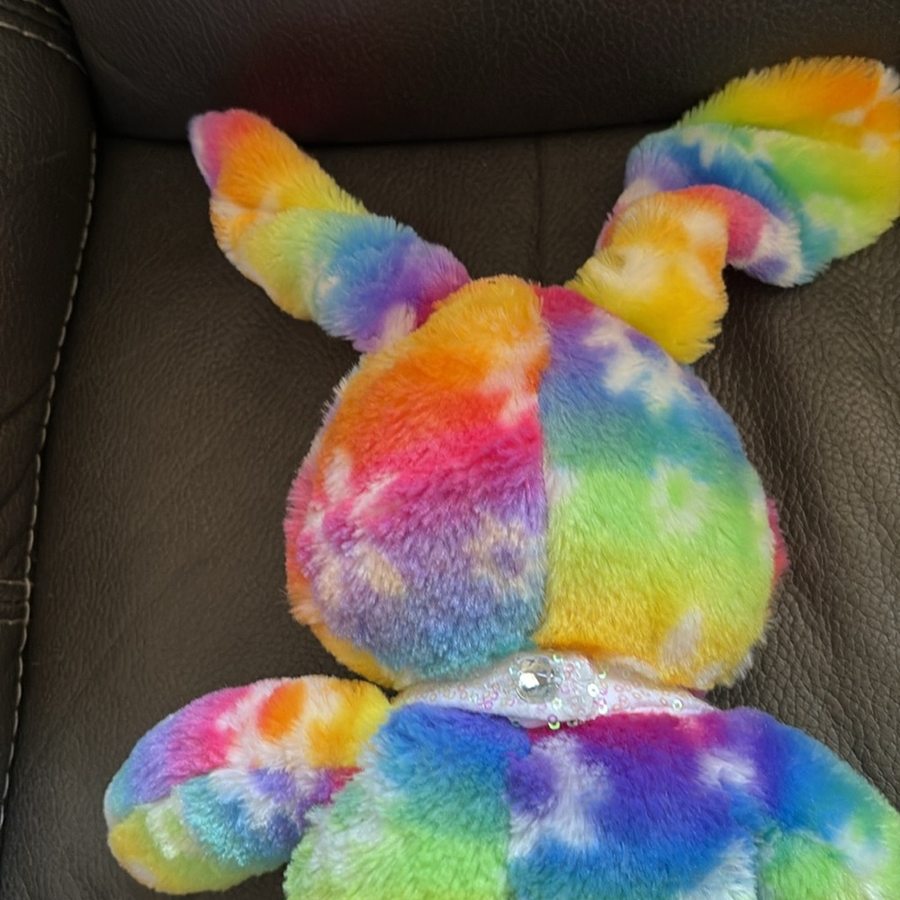 Build A Bear Rainbow Rabbit With White Sequence Dress View 6